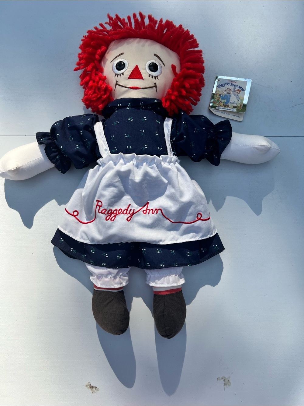 Raggedy Ann 70th Anniversary Red-Haired Classic Cloth Doll - Navy & White Outfit